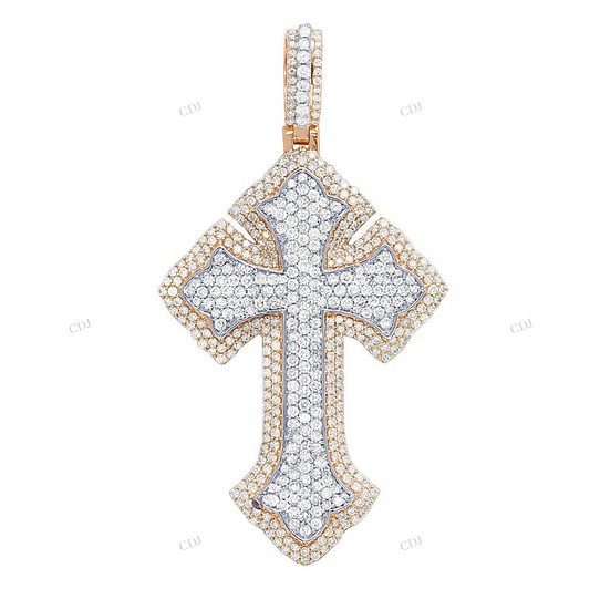 2.5 Inch Two Tone Custom Gothic Cross Pendant hip hop jewelry CustomDiamJewel