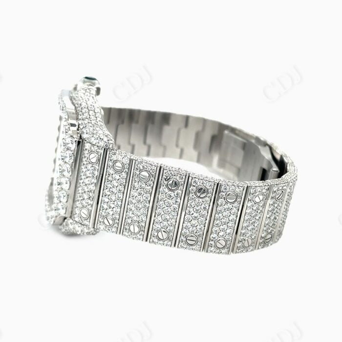 Cartier Skeleton VVS Diamond Stainless Steel Watch customdiamjewel