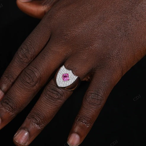 Hip Hop Customized Shield Signet Ring For Men's hip hop jewelry CustomDiamJewel