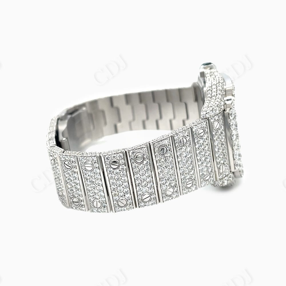 Cartier Skeleton VVS Diamond Stainless Steel Watch customdiamjewel