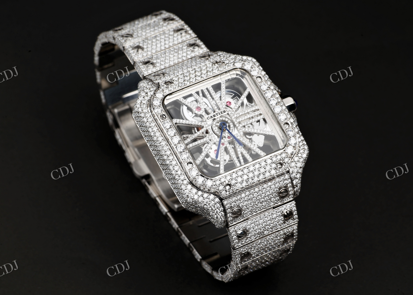 Iced Out Moissanite Skeleton Watch customdiamjewel