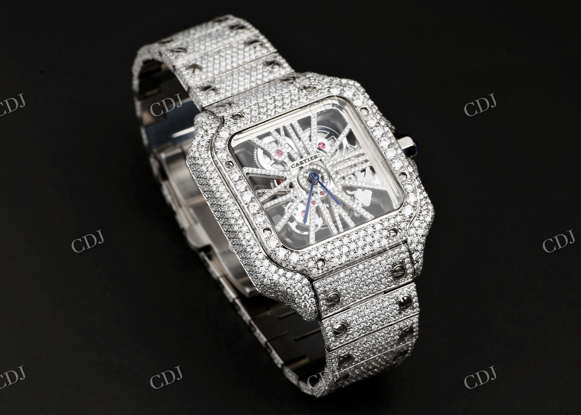 Iced Out Moissanite Skeleton Watch customdiamjewel