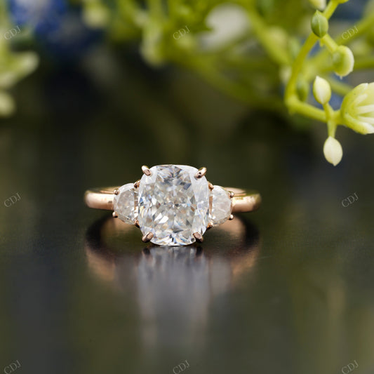 Cushion Lab-Grown Diamond Trilogy Ring customdiamjewel