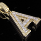 1.5" 1.55 CTW Two Tone Gold Diamond Custom Initial 'A' Letter Pendant CustomDiamJewel