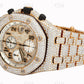 Full Rose AP Chrono Colorless Diamond Watch customdiamjewel