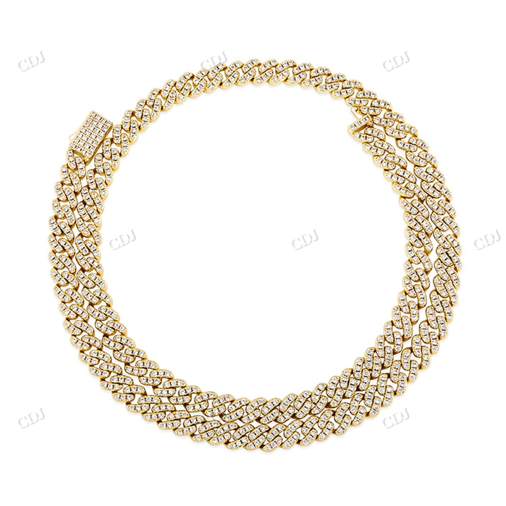 Iced Out 6MM Diamond White Gold Cuban Chain hip hop jewelry CustomDiamJewel