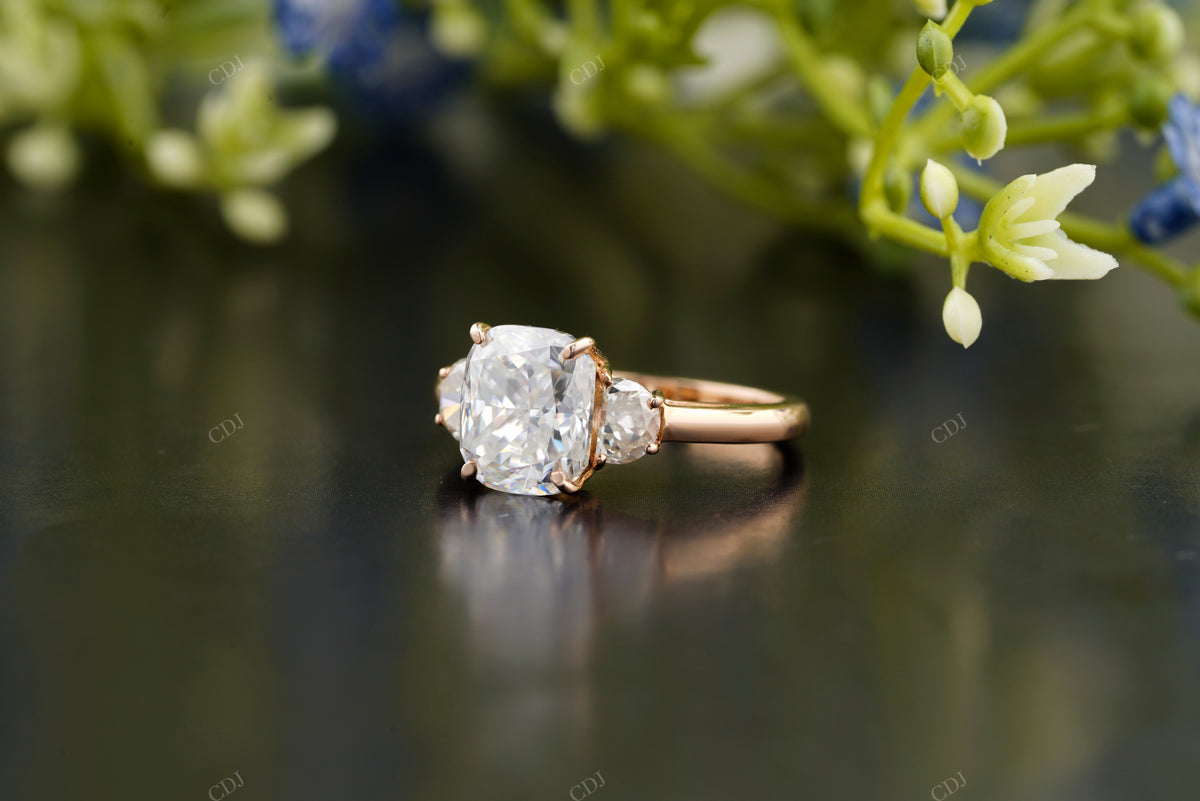 Cushion Lab-Grown Diamond Trilogy Ring customdiamjewel