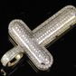 1.5" 0.75 CTW 10K Yellow Gold Natural Diamond T Pendant CustomDiamJewel