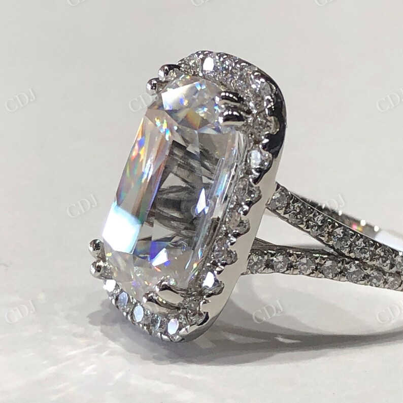 Cushion Cut Eternity Moissanite Engagement Ring  customdiamjewel   