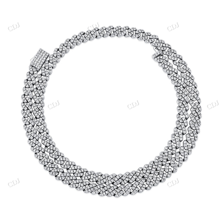 Iced Out 6MM Diamond White Gold Cuban Chain hip hop jewelry CustomDiamJewel