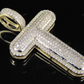 1.5" 0.75 CTW 10K Yellow Gold Natural Diamond T Pendant CustomDiamJewel