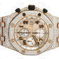 Full Rose AP Chrono Colorless Diamond Watch customdiamjewel