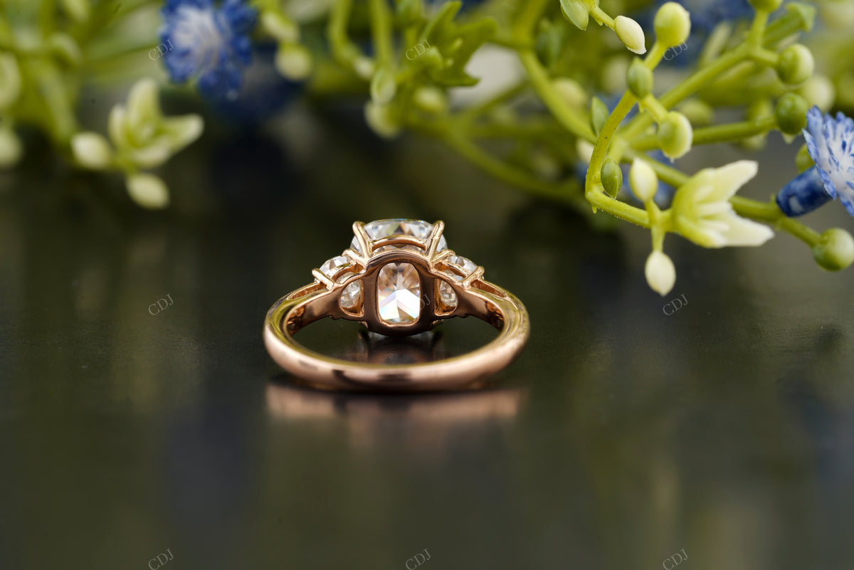 Cushion Lab-Grown Diamond Trilogy Ring customdiamjewel