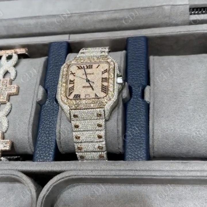 Cartier Hip Hop Iced Out Moissanite Stainless Steel Watch hip hop jewelry CustomDiamJewel