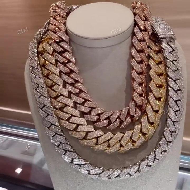 Quality Product Iced out VVS Diamond Cuban Chain hip hop jewelry CustomDiamJewel   