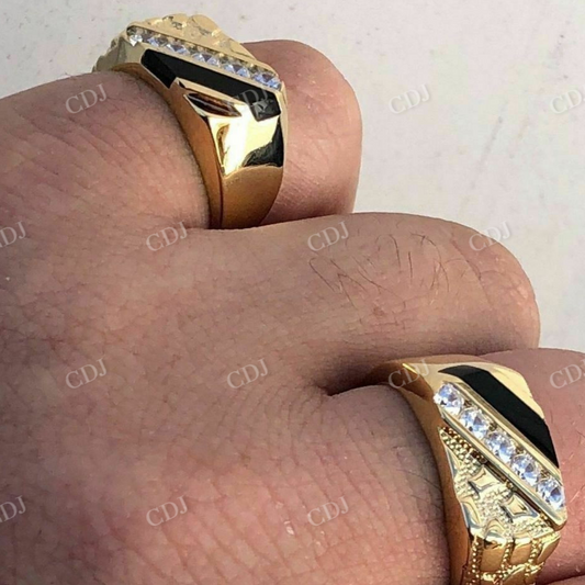 14k Gold Finish Baguette Hip Hop Ring  customdiamjewel   