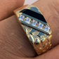 14k Gold Finish Baguette Hip Hop Ring  customdiamjewel   