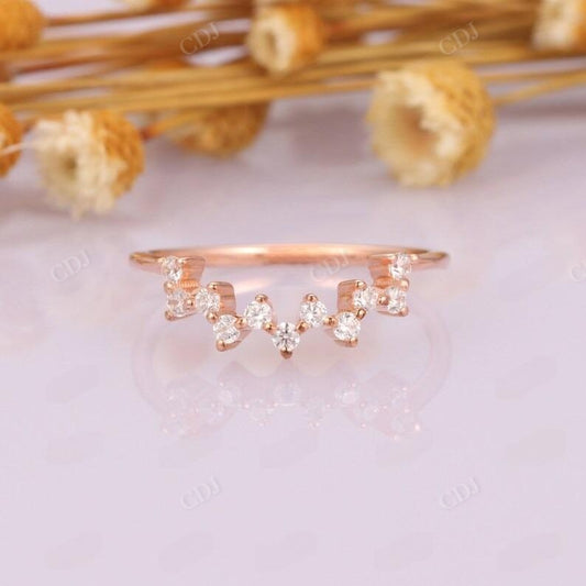 0.60CTW Cluster Diamond Matching Curved Wedding Band  customdiamjewel   