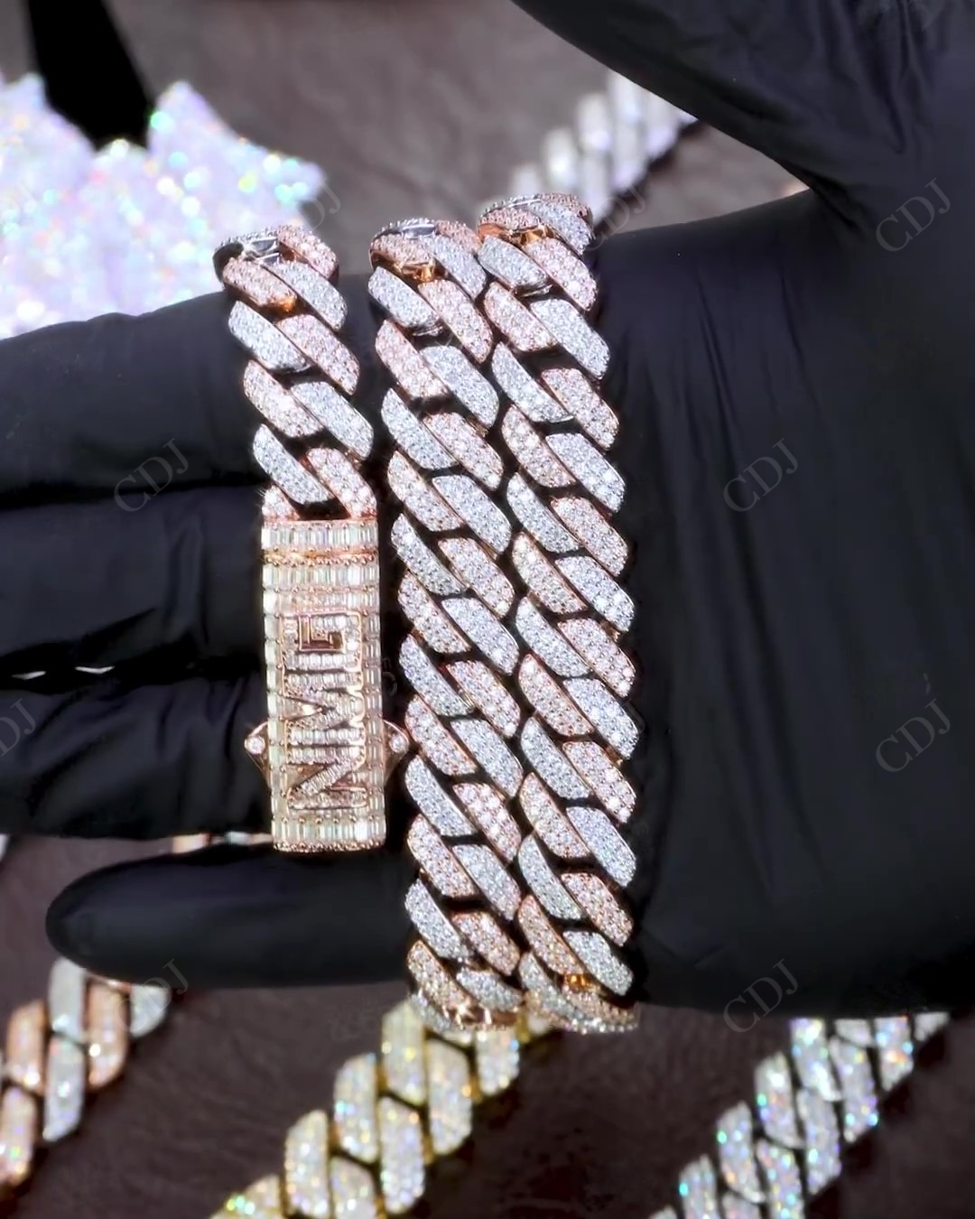 Hip Hop Iced Out Moissanite Baguette Chain hip hop jewelry CustomDiamJewel   