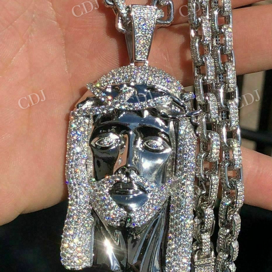 Mens Jesus Head Diamond Piece Hip Hop Pendant  customdiamjewel   