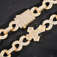 15mm Baguette Diamond Cross Stationed Infinity Link Hip Hop Chain hip hop jewelry CustomDiamJewel