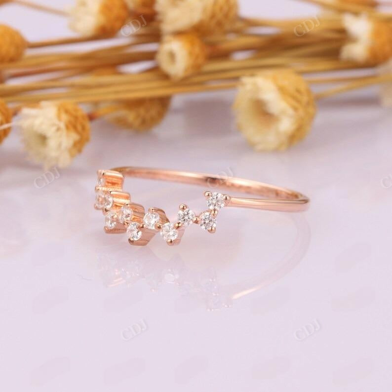 0.60CTW Cluster Diamond Matching Curved Wedding Band  customdiamjewel   