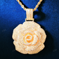 Rose Flower Shape Iced Out Diamond Pendant customdiamjewel