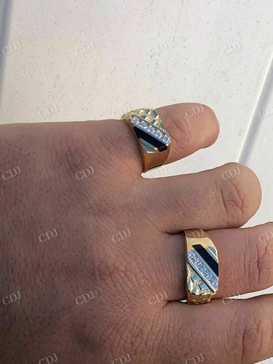 14k Gold Finish Baguette Hip Hop Ring  customdiamjewel   