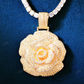 Rose Flower Shape Iced Out Diamond Pendant customdiamjewel