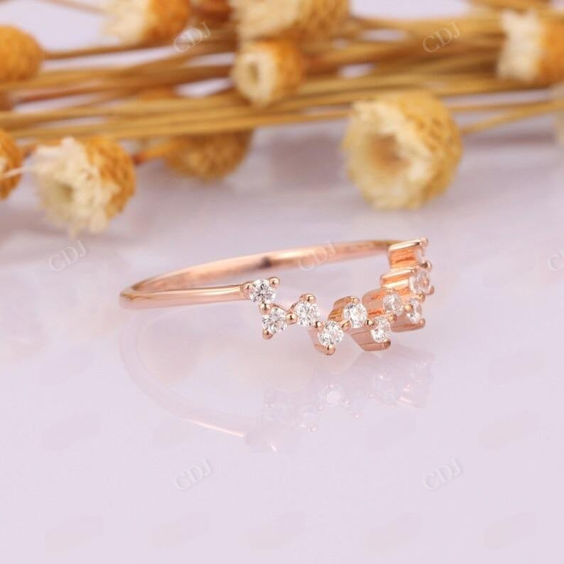 0.60CTW Cluster Diamond Matching Curved Wedding Band  customdiamjewel   