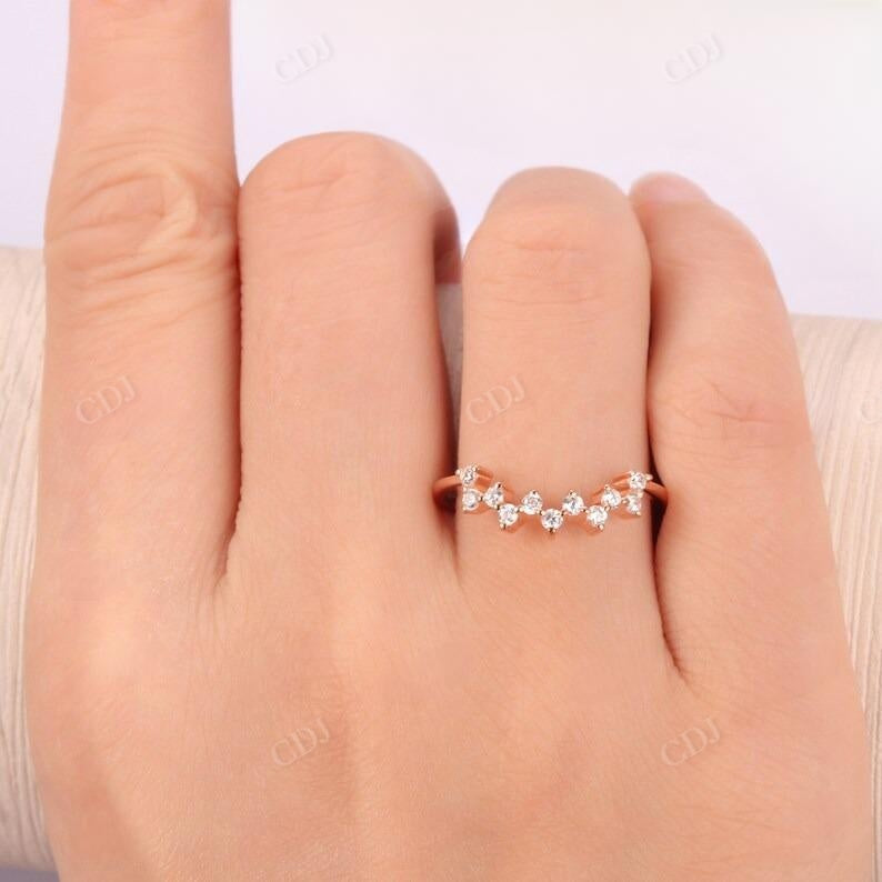 0.60CTW Cluster Diamond Matching Curved Wedding Band  customdiamjewel   