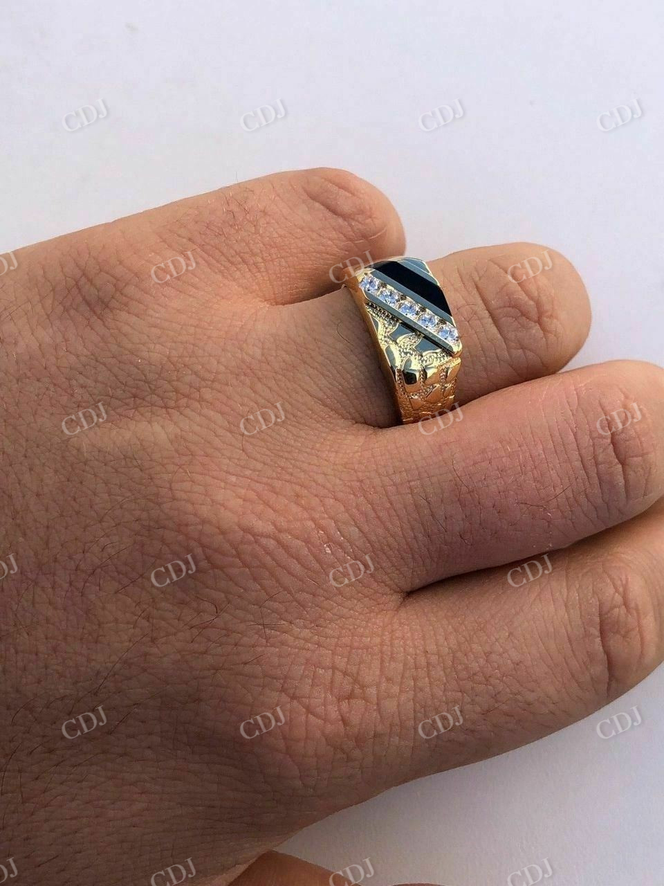 14k Gold Finish Baguette Hip Hop Ring  customdiamjewel   