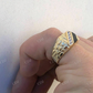 14k Gold Finish Baguette Hip Hop Ring  customdiamjewel   