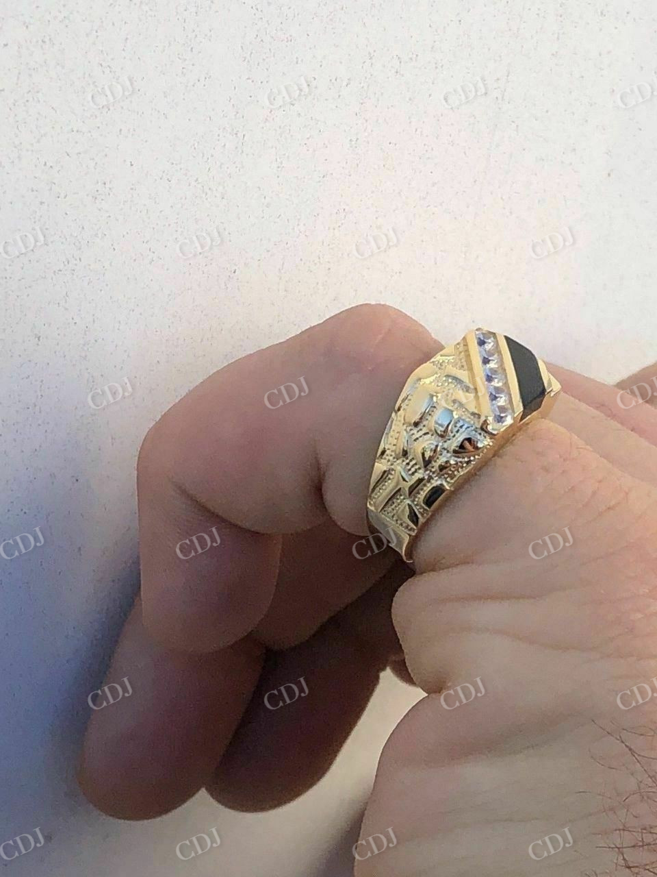 14k Gold Finish Baguette Hip Hop Ring  customdiamjewel   