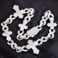 15mm Baguette Diamond Cross Stationed Infinity Link Hip Hop Chain hip hop jewelry CustomDiamJewel