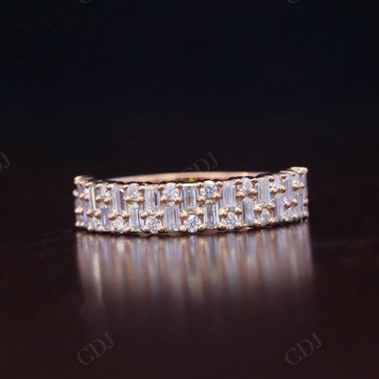 Baguette and Round 1.08CTW lab Grown diamond wedding band  customdiamjewel   
