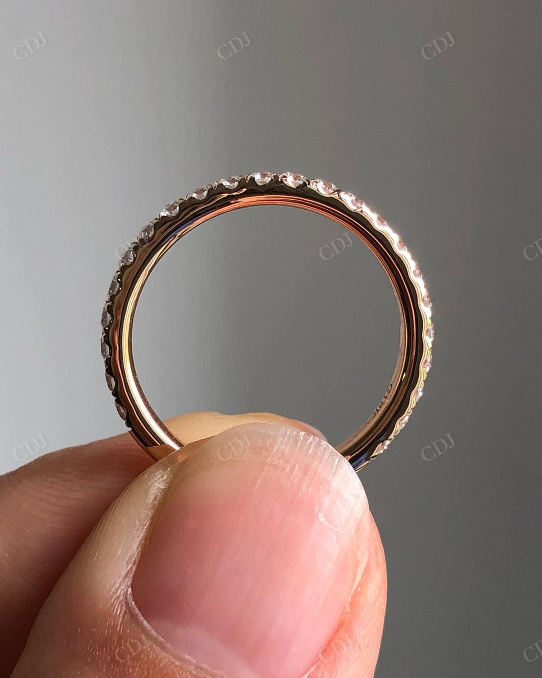 Lab Grown Diamond Round Cut Dainty Wedding Band