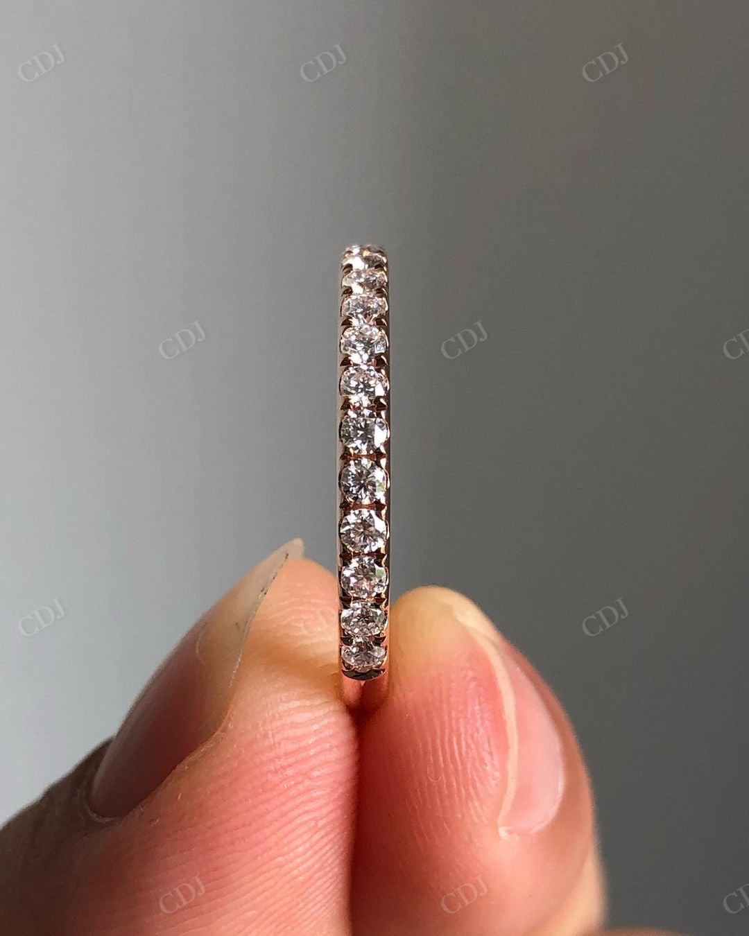 Lab Grown Diamond Round Cut Dainty Wedding Band