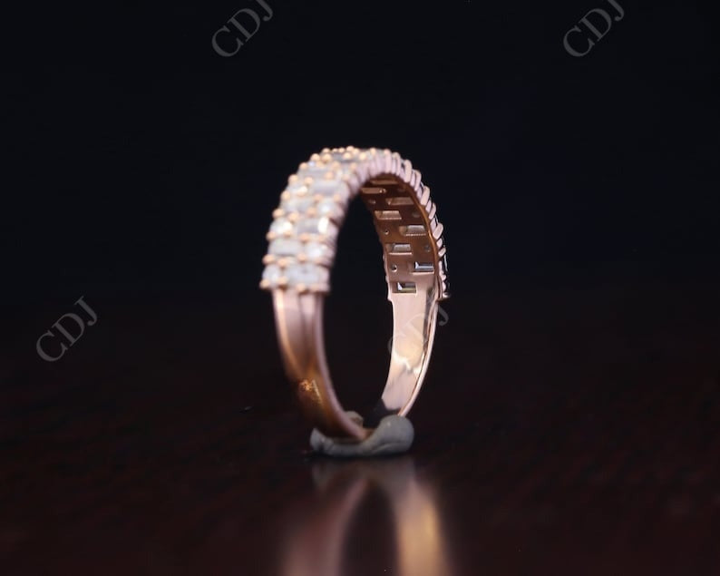1.08CT Baguette and Round Natural Diamond Wedding Band  customdiamjewel   