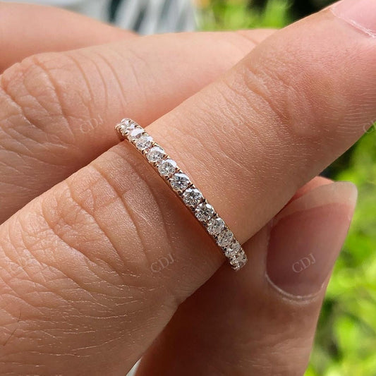 Lab Grown Diamond Round Cut Dainty Wedding Band