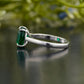 Oval Cut Green Emerald Solitaire Ring