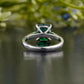 Oval Cut Green Emerald Solitaire Ring