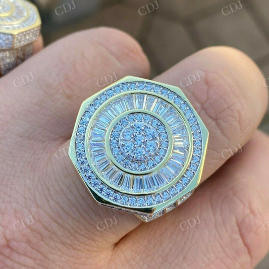 14k Solid Gold Baguette Hip Hop Ring  customdiamjewel   