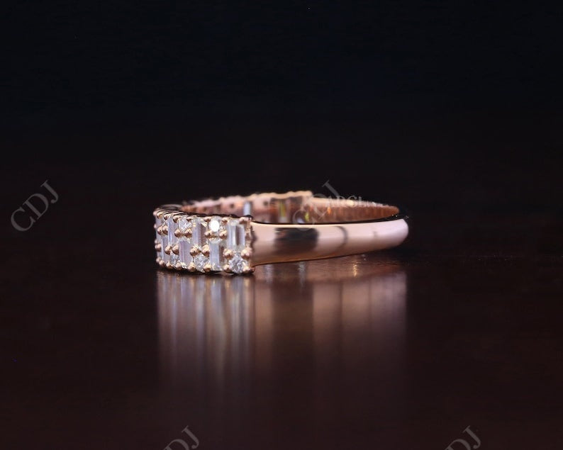 1.08CT Baguette and Round Natural Diamond Wedding Band  customdiamjewel   