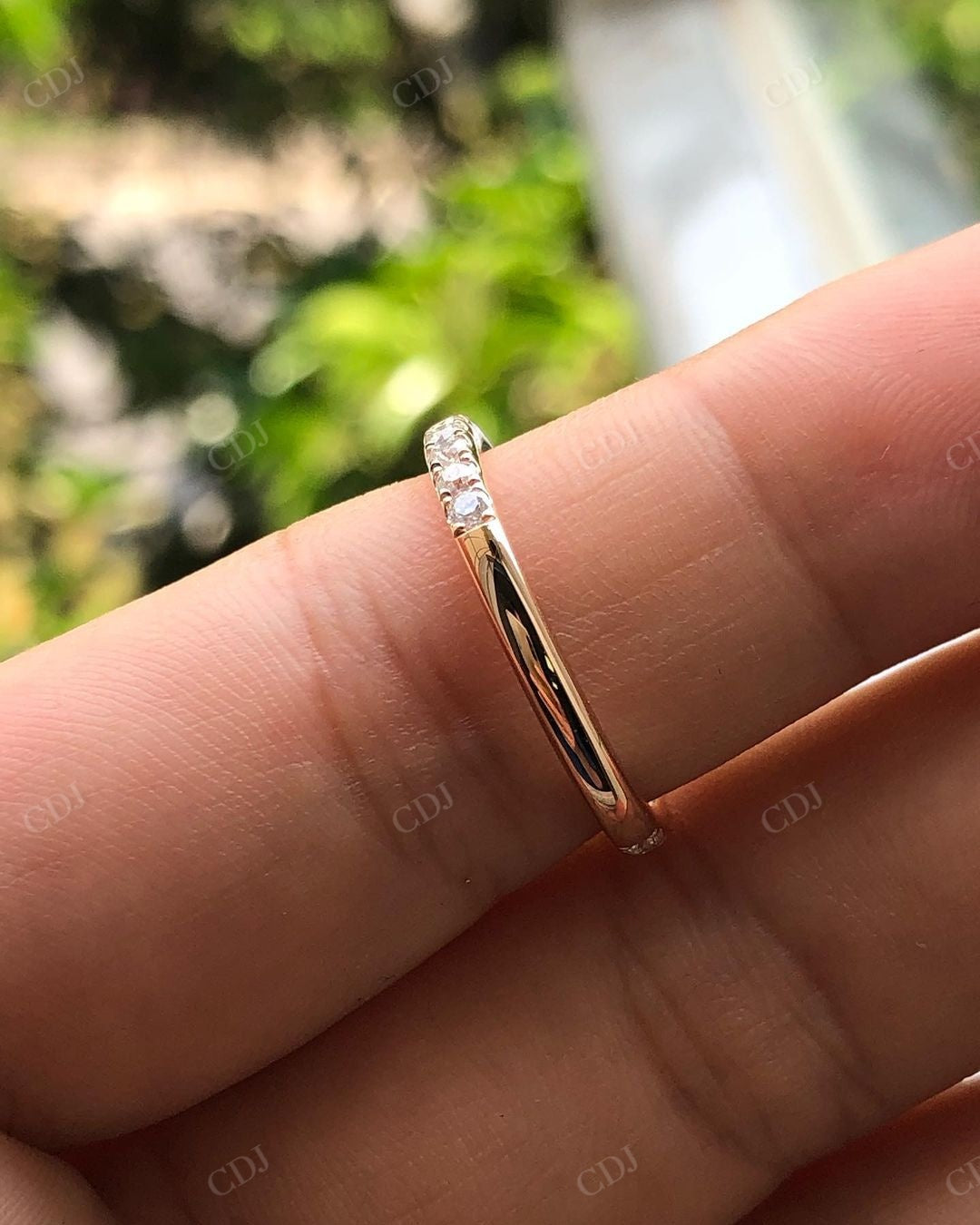 Lab Grown Diamond Round Cut Dainty Wedding Band