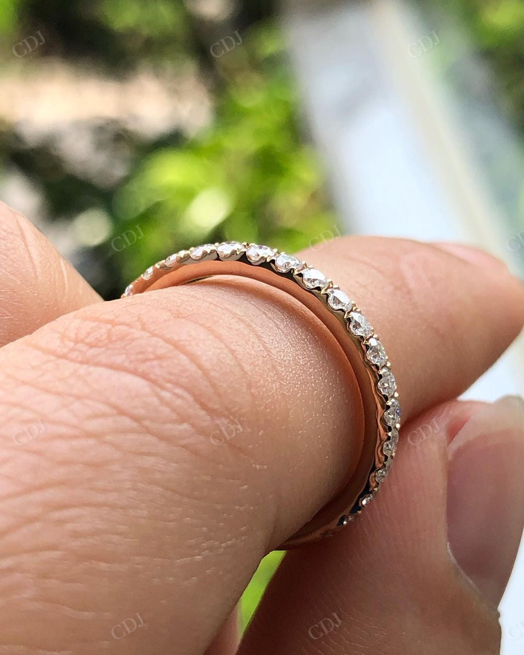 Lab Grown Diamond Round Cut Dainty Wedding Band
