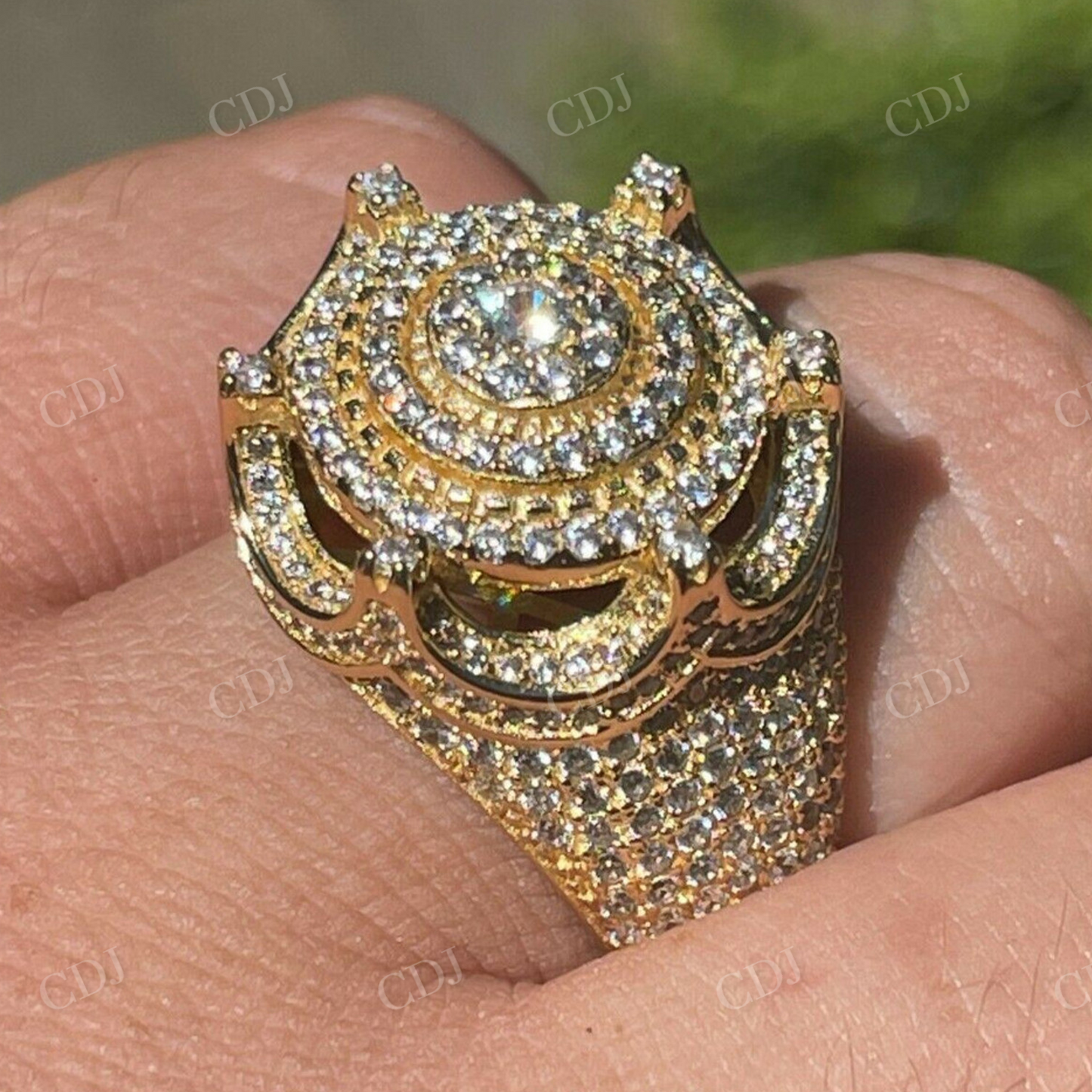 Crown Iced out Hip Hop Diamond Ring  customdiamjewel   