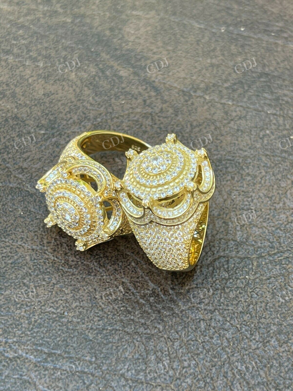 Crown Iced out Hip Hop Diamond Ring  customdiamjewel   