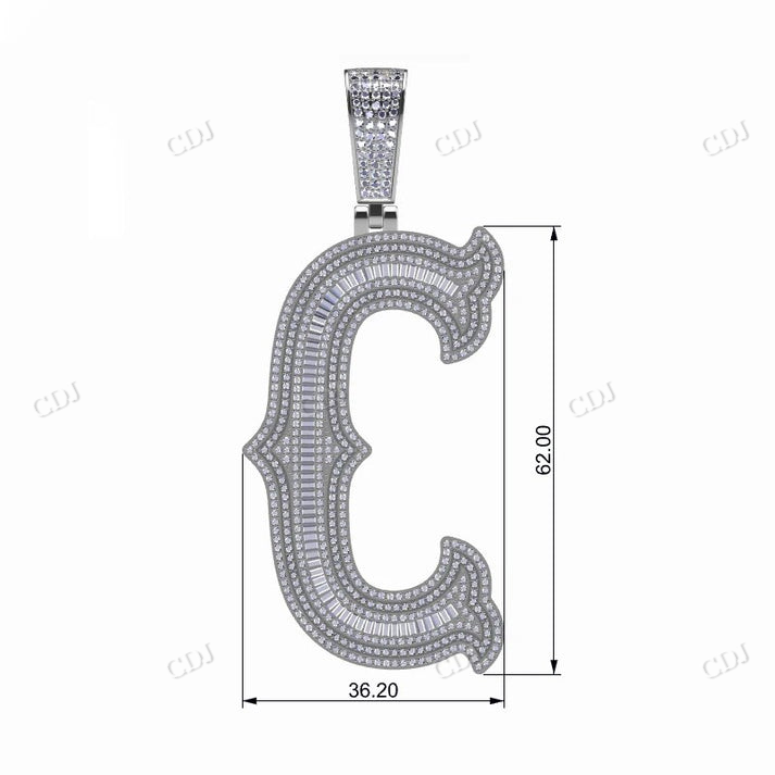 Alphabet Letter Moissanite Hip Hop Custom Pendant customdiamjewel