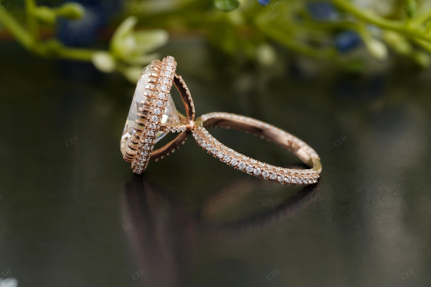 Lab-Grown Diamond Micro Pavé Halo Ring